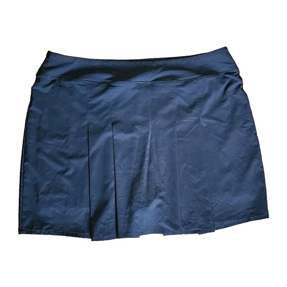 AMAZON ESSENTIALS Solid All Black Pull On Pleated Skort Womens Size XL - Picture 5 of 5